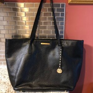 Brahmin Black Medium Smooth Pebble Leather Tote Bag